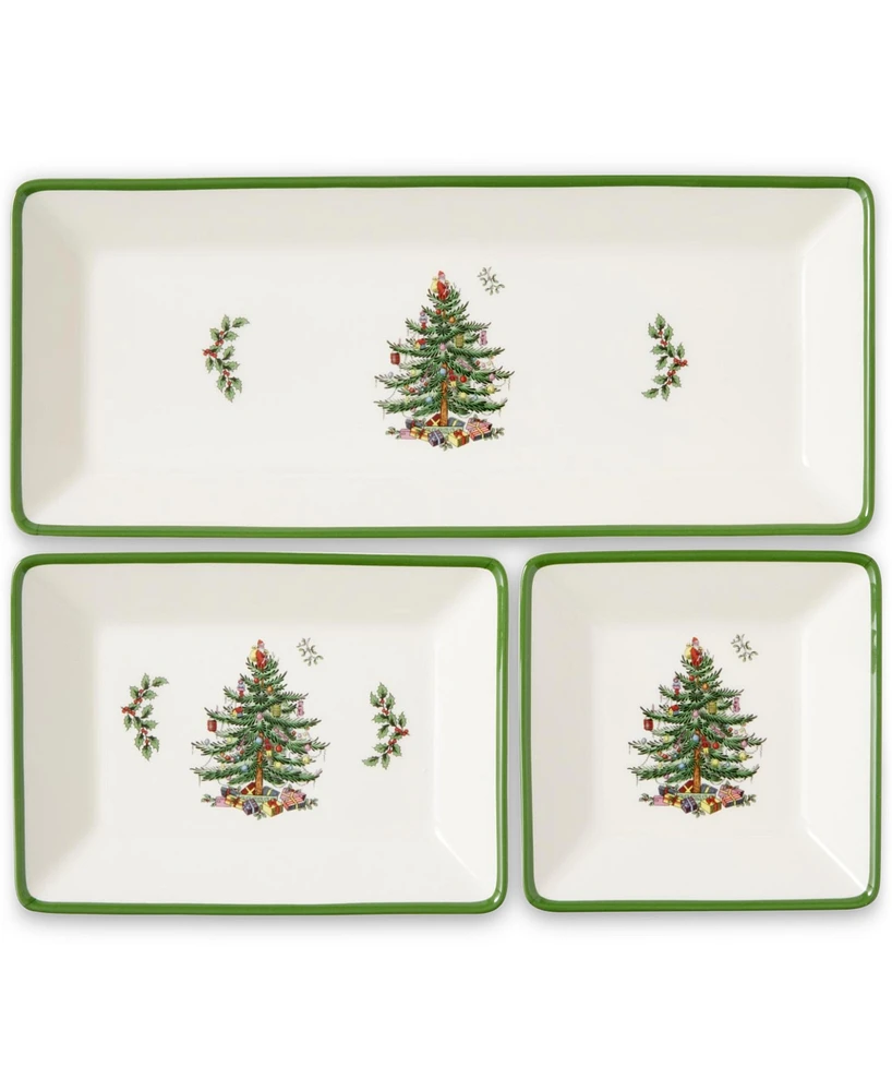 Spode Christmas Tree Traditional 3 Piece Nesting Tray