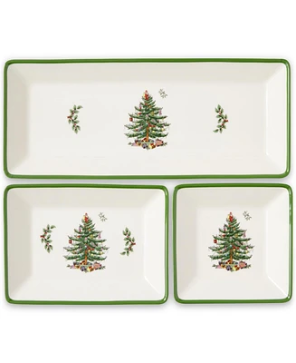 Spode Christmas Tree Traditional 3 Piece Nesting Tray