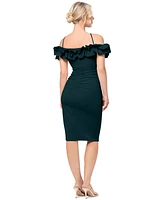 Xscape Women's Ruffled Off-The-Shoulder Sheath Dress