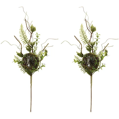 Slickblue Bird Nest Spray for Charming Holiday and Spring Decor (Set of 2)