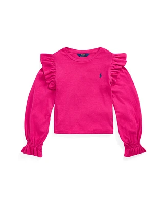 Polo Ralph Lauren Big Girls Ruffled Cotton-Modal Long-Sleeve Top