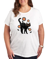 Hybrid Apparel Black Cat Halloween Plus Graphic Tee