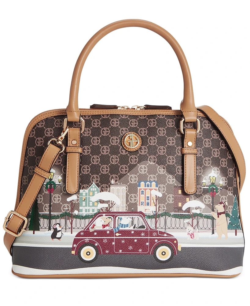 Giani Bernini Holiday Bears Dome Satchel, Created for Macy's