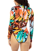 Hurley Women's Jungle Beach Printed Mock-Neck Rashguard