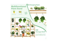 Slickblue 9-Tier Plant Stand with Hanging Rack The Ultimate Space-Saving Solution for Plant Lovers