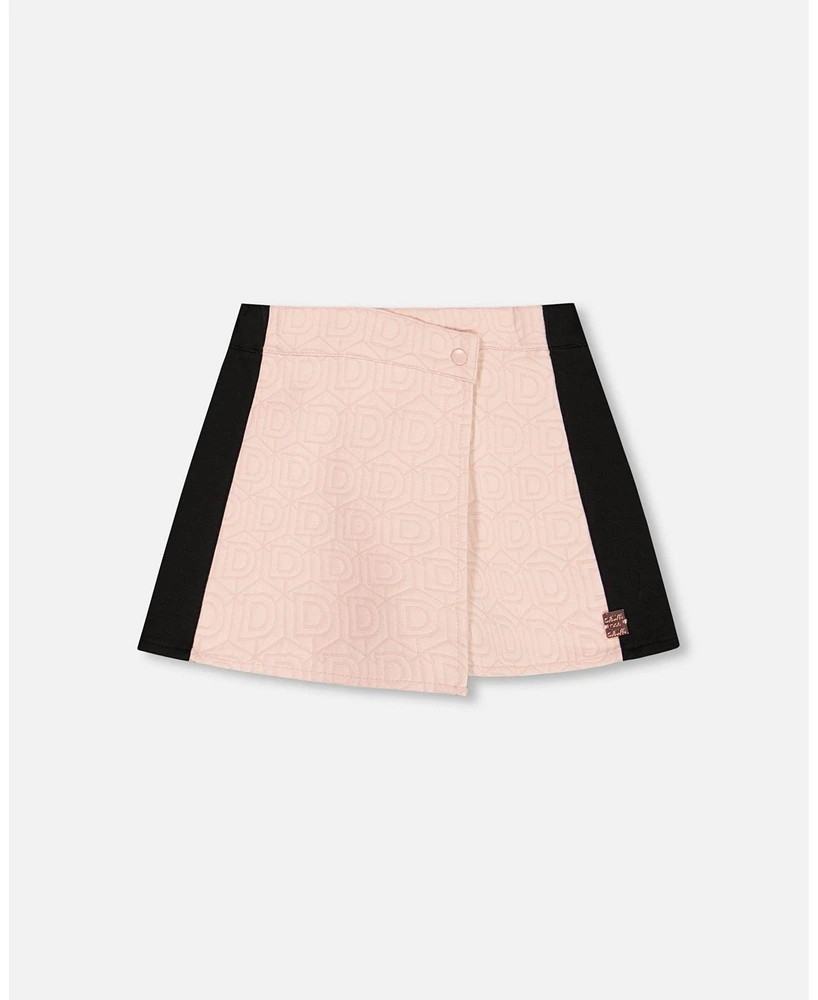 Deux par Deux Big Girls Skort With Contrast Front Light Pink