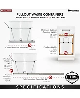 Rev-a-Shelf Double Pull Out Trash Can 35 Qt for Kitchen, Black, Rv-18KD-18C S