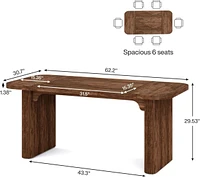 Tribesigns Modern Executive Office Desk, 62-Inch Large Wood Computer Desk, Aesthetic Workstations with Double Pedestal, Writing Table Work Desk for Ho