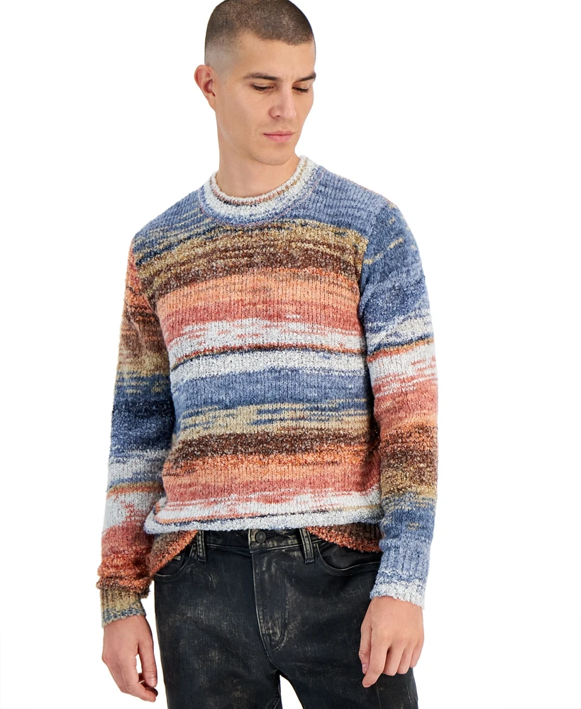 Guess Men's Eged Space Dyed Crewneck Sweater