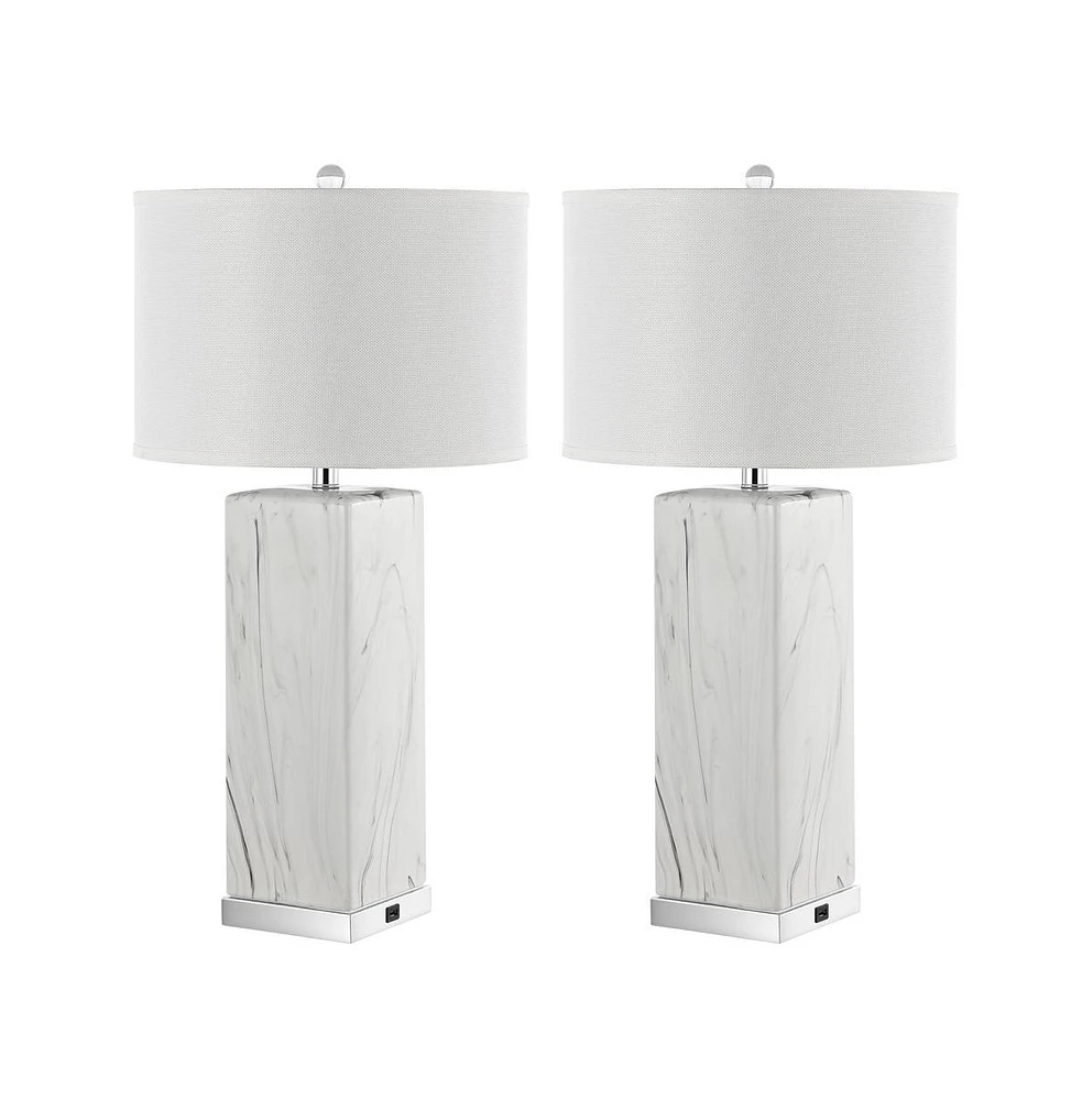 Safavieh Olympia Table Lamp Set Of 2 W/ Usb Port