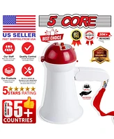 5 Core Megaphone Speaker Kids Mini Bull Horn 15W, Multi-Function w/ Recording, Siren, Volume Control