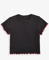 With Jules Big Girls Lettuce-Edge T-Shirt