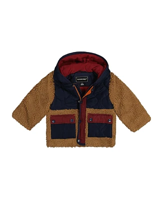 S Rothschild & Co Baby Boys Mix Media Jacket With Sherpa