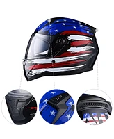 Ahr Run-f Full Face Motorcycle Helmet Dual Visor Dot Approved Xl