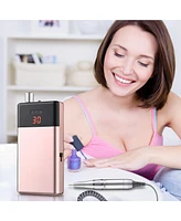 Byootique Portable Rechargeable Nail Drill w/ Uv Led Nail Lamp Dryer 30000RPM Electric Nail Drill Cordless File Machine Kit Manicure Pedicure Salon Ho
