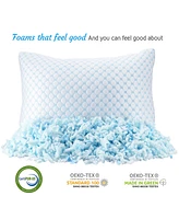 Clara Clark Memory Foam Gel Infused Reversible Cooling Pillow, Standard/Queen