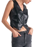 Elan Women's Faux-Leather Vest