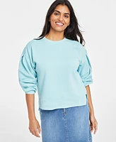 On 34th Women's Ribbed Crewneck Sweatshirt, Created for Macy's