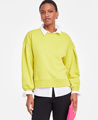 On 34th Women's Ribbed Crewneck Sweatshirt, Created for Macy's