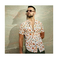 Men's Orange Flower Shirt