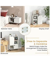 Sugift Stackable Bookcase with Adjustable Shelf and Cubes
