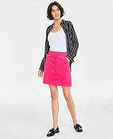 On 34th Women's Corduroy Button Mini Skirt, Created for Macy's