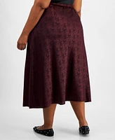 And Now This Trendy Plus Printed-Satin Maxi Skirt, Created for Macy's