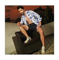 Men's Chalk White:Indigo Blue Seashell Shirt