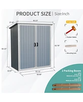 Mondawe 5x3FT Outdoor Storage Shed Waterproof Resin Cabinet with Lockable Doors