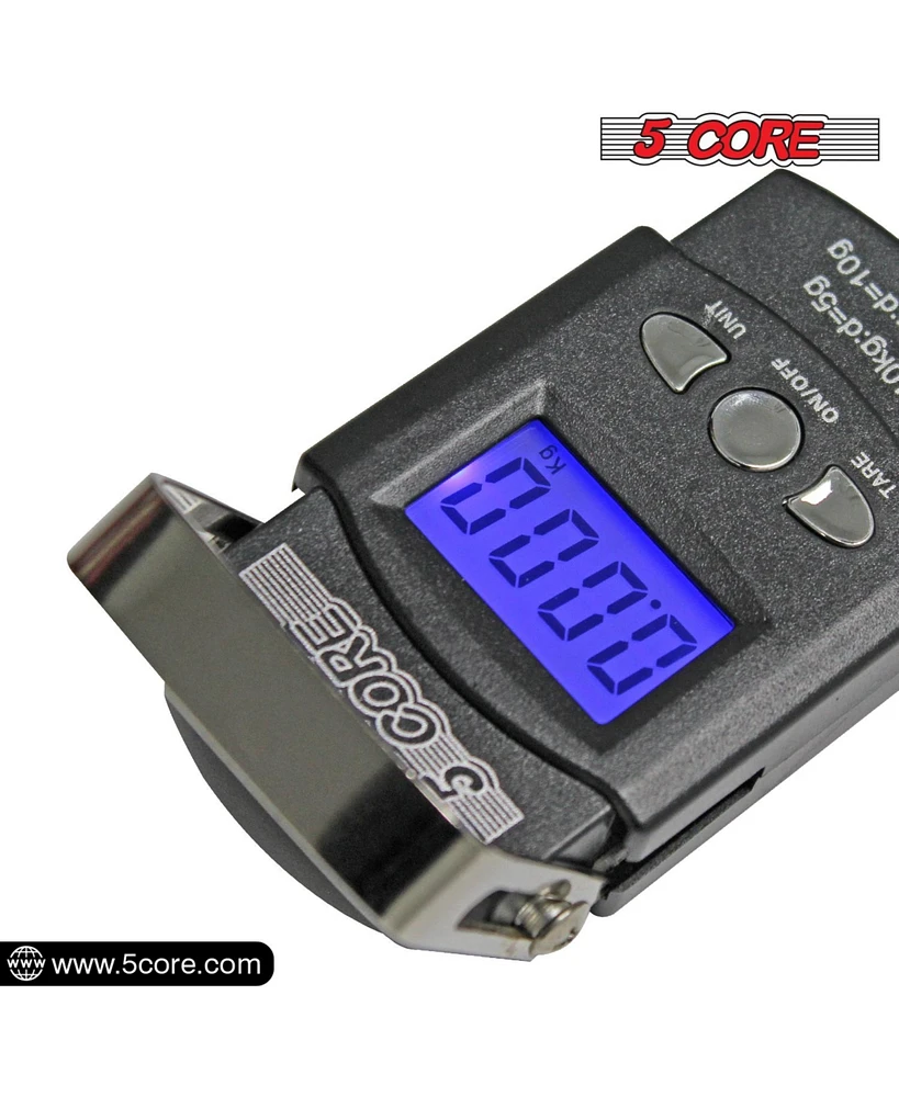 5 Core Fishing Gear And Equipment Luggage Scale 110lb Battery Operated W Lcd Built-in Measuring Tape All Weather Ice Fishing Gear Multipurpose -Ls