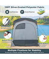 Givimo 2 Rooms Oversize Privacy Shower Tent with Removable Rain Fly and Inside Pocket