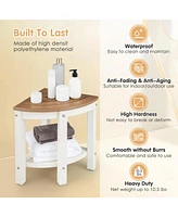 Sugift Heavy Duty Corner Shower Bench Stool with Storage Shelf for Shaving Legs