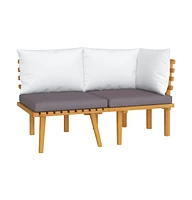 vidaXL Piece Patio Lounge Set with Cushions Solid Acacia Wood