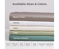 Cariloha Classic 4-Piece Twill Sheet Set | White | Full | Viscose Material |Extra soft, Cooling for Hot Sleepers, Corner Bands