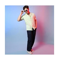 Men's Lime Green Self-Design Box Shirt