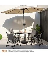Givimo 34 Inch Outdoor Dining Table Square Tempered Glass Table with 1.5 Inch Umbrella Hole