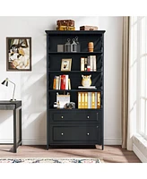 Tribesigns 2 Drawer File Cabinet Filing Cabinet with Shelves Tall Vertical Filling Cabinet for Letter/Legal/A4 Size File, Printer Stand with Storage S