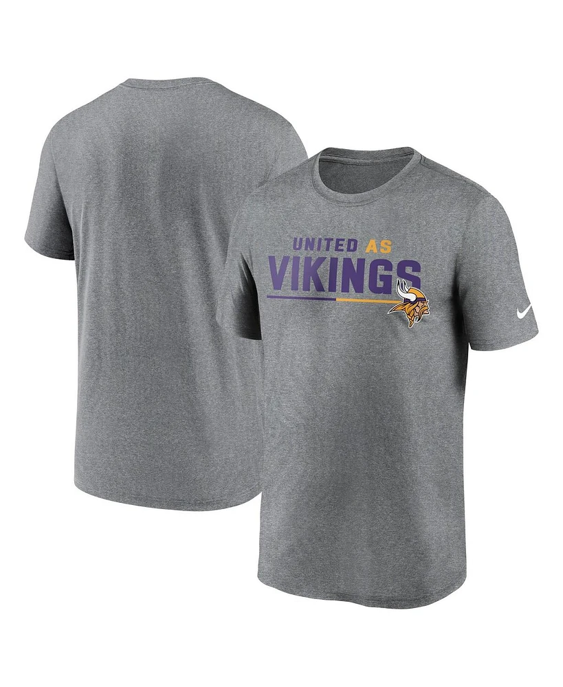 Nike Men's Heather Gray Minnesota Vikings Legend Team Shoutout Performance T-Shirt