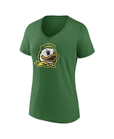 Fanatics Women's Green Oregon Ducks Evergreen Logo V-Neck T-Shirt