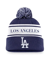 Nike Men's Royal Los Angeles Dodgers Team Stripe Peak Cuffed Knit Hat with Pom