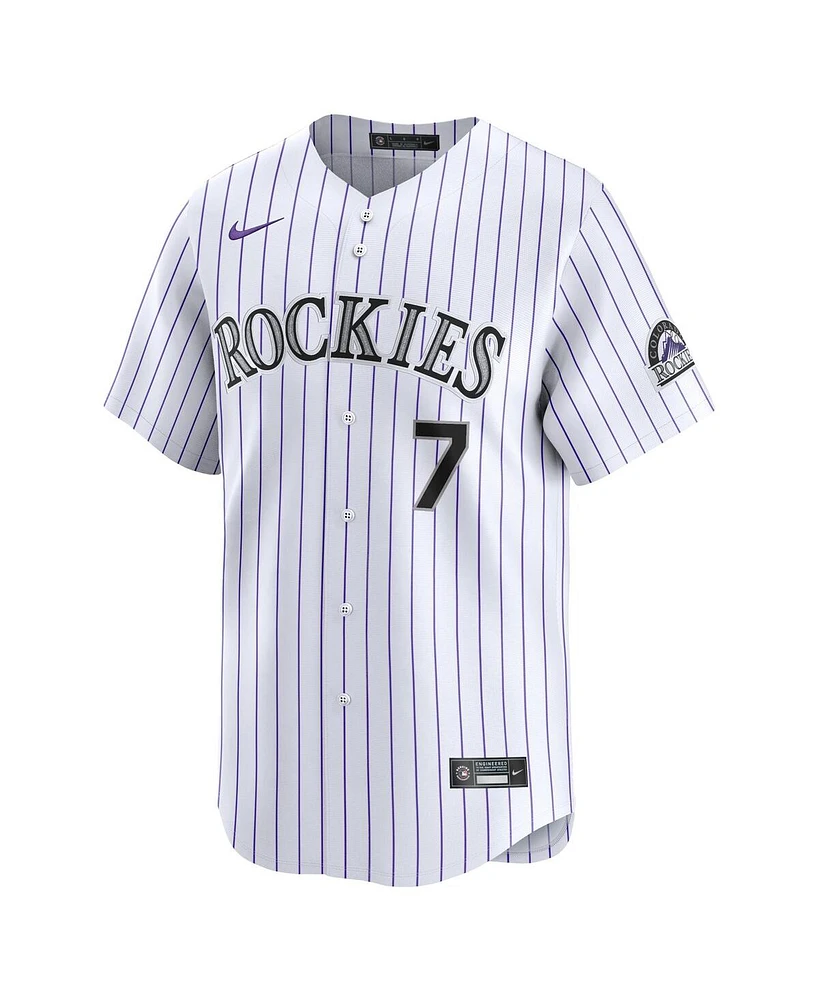 Nike Men's Brendan Rodgers White Colorado Rockies Home Limited Player Jersey
