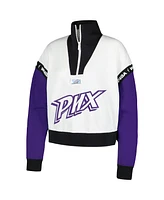 Nike Women's White Phoenix Mercury Buzzer Beaters Satin Stitch Quarter-Zip Pullover Jacket