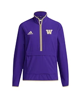 Adidas Men's Purple Washington Huskies Coaches Sideline Half-Zip Jacket