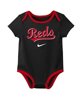 Nike Baby Boys and Girls Cincinnati Reds Authentic Collection Three-Pack Bodysuit Set