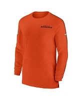 Nike Men's Cincinnati Bengals Sideline Coach Uv Performance Long Sleeve T-Shirt