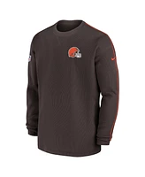 Nike Men's Brown Cleveland Browns 2024 Sideline Coaches Long Sleeve Top