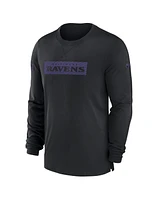 Nike Men's Black Baltimore Ravens Sideline Player Performance Long Sleeve T-Shirt