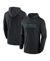 Nike Men's Black Philadelphia Eagles Sideline Hoodie Performance Long Sleeve T-Shirt