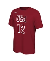 Nike Men's Diana Taurasi Red Usa Basketball 2024 Summer Olympics Name Number T-Shirt