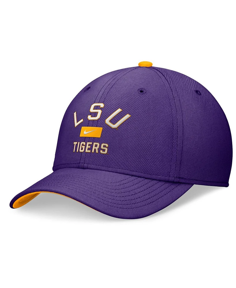 Nike Men's Purple Lsu Tigers Primetime Rise Swoosh Flex Hat